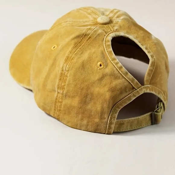 High Ponytail Green Washed Distressed Baseball Cap Women Men Unisex - Picture 3 of 6